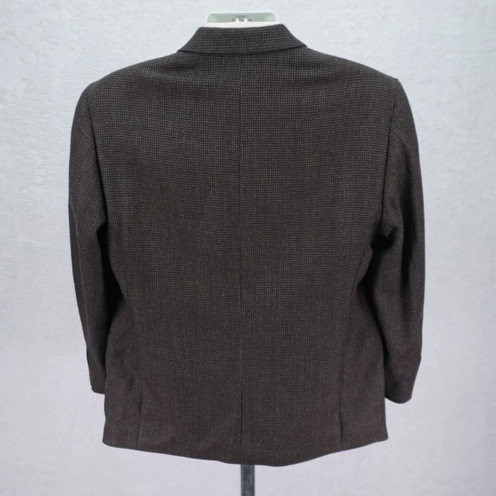 Joe Joseph Abboud Tweed Wool Black Gray Gray Check 3‎ Button 42S